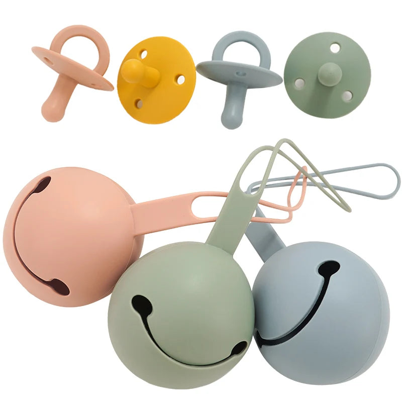 TONGTU Portable Silicone Baby Pacifier Storage Box Non-Toxic BPA Free Soft Reusable Storage Bag for Baby Supplies