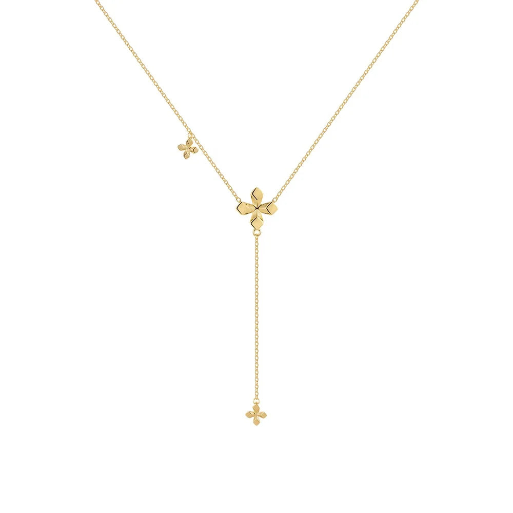 Original Design 18K Gold Plated Brass Jewelry Chain Geometric Flower Charms Pendant for Women Party Gift Necklace P223364