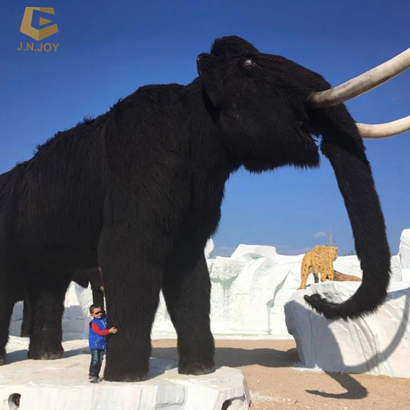 SGAI84 Theme Park Real Size Simulation Wooly Mammoth Ice Age Animatronic Animal Mammoths Model