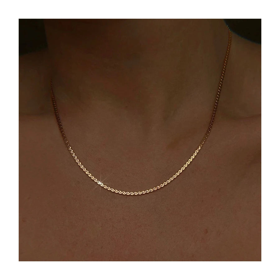 2025 Trendy Thin Twist Chain Necklace Bracelet Dainty 18K Gold Plated Stainless Steel Choker Necklace Jewelry Tarnish Free