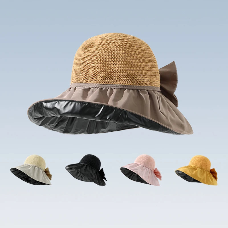 Hot Sale Summer Women Custom Knitting Wide Brim Outdoor Fashion Sunscreen Anti-UV Bucket Hats