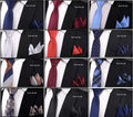 New Design Tie Set Jacquard Woven Gravata Silk 6cm Tie Hanky Pocket Square Necktie Sets Fit Wedding Business Group