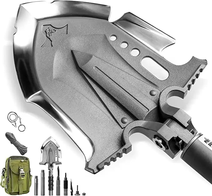 Zune Lotoo Hot Sale Survival Gear Kit 28 in 1 Camping Foldable Shovel Martensitic Steel Multipurpose Tactical Folding Shovel