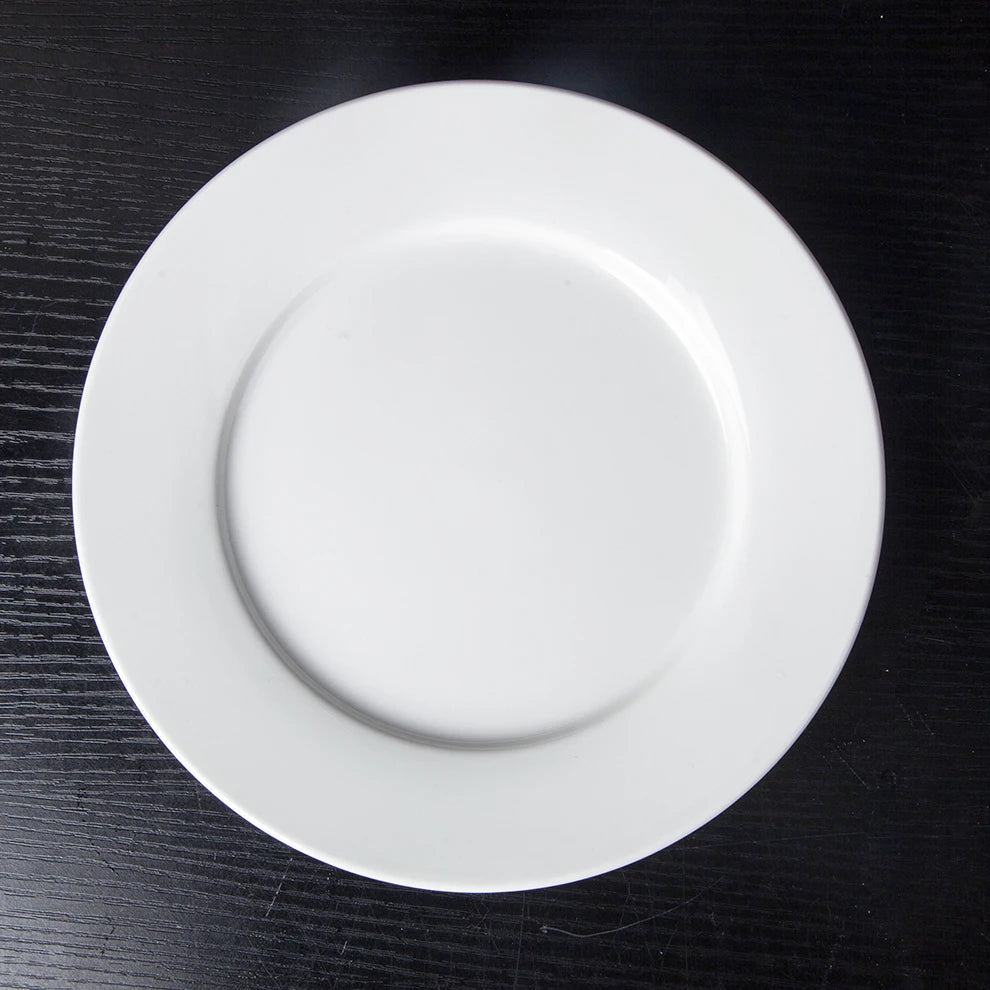 Wholesale Cheap White Ceramic Round Plates Buffet Platter AB Grade Logo Custom Porcelain Restaurant Dinnerware