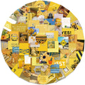 65Pcs Summer Ins Style Yellow Street View Decorative Stickers for Phone Laptop Wall Waterproof Wallpaper Sticker