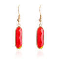 Wholesale Women's Fashion Ruby Color Glass Stone Drop Earrings