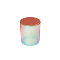 8oz 10oz 14oz Empty Colourful Glass Jars Custom Luxury Cylinder Vessel Candle Eco-Friendly Iridescent Lid Home Decoration Easter