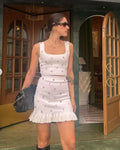 A9646 Factory Wholesale Price Fashion Boutique Knit Two Piece Sleeveless Tank Top and Mini Skirt Set Summer Casual Women Suit