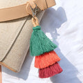 Handmade Colorful Bohemia Tassel Bag Charm Ornaments Keychain Key Holder Boho Jewelry Gift for Women