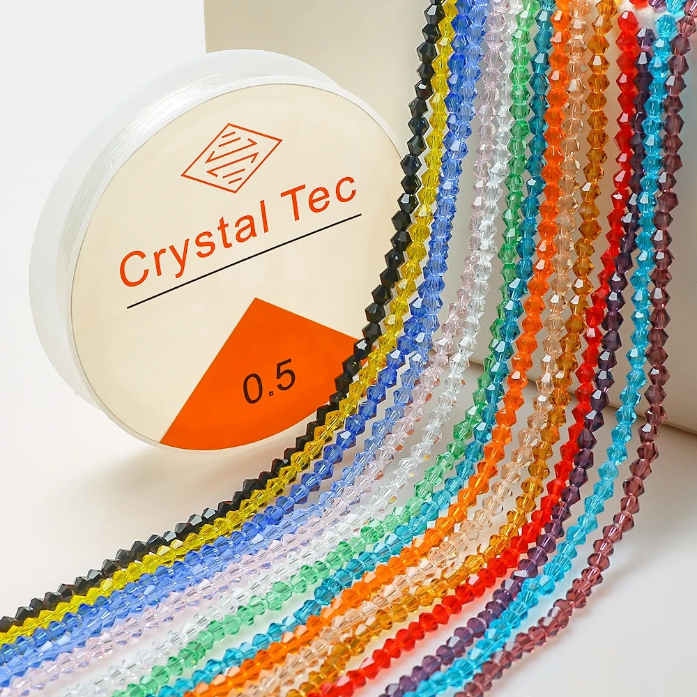 3MM Faceted Bicone Glass Beads for Jewelry Making Natural Colors Faceted Crystal Bicone Beads for Bracelets DIY Charm Crafts