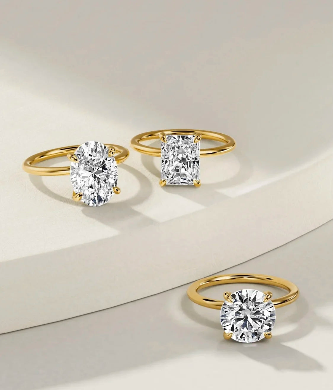 Custom 1 Ct Engagement Wedding Band Jewelry 18k Solid Gold Lab Grown Diamond Ring Solitaire Rings Factory Wholesale Price