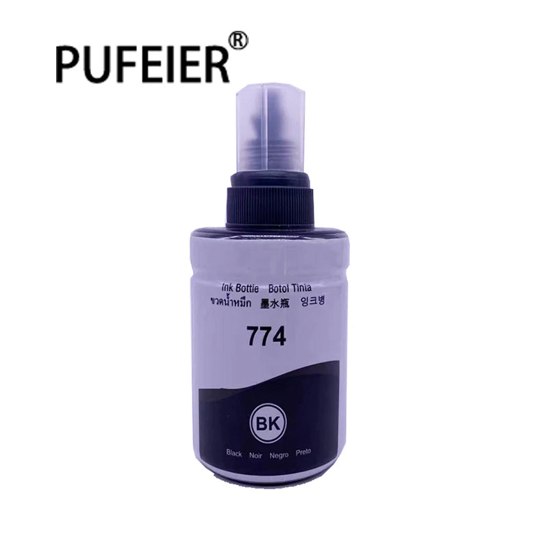 140ML Bottle T774 774 Refill Pigment Ink Compatible for Epson L605 L655 L1455 L656 M100 M105 M205 M200 Inkjet Printer Ink