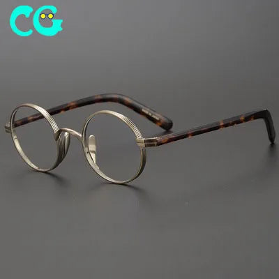 Japan John Lennon Small Round Frame Republic of China Style Retro Glasses Ultra Light Small Face Height Number Plate Gold Frames