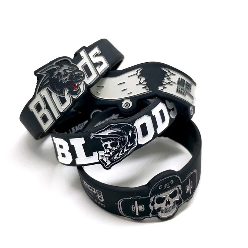 Custom Designed Irregular Shape Eco-friendly Silicone Wristbands Screen Printed Personalized Promotional Novelty Wristbands