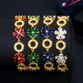 Lovely Round Flower Chain Link Green Cubic Zircon Stone Bracelet for Women African Dubai Gold Plated Party Wedding CZ Jewelry