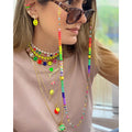 Glasses Chain Necklace Beads Sunglasses Straps Lanyard Face Masking Chain Holder for Women