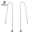 Fine Tassel Chain Earrings for Women Minimalist Long Designer Thread Earring Custom 925 Sterling Silver Jewelry