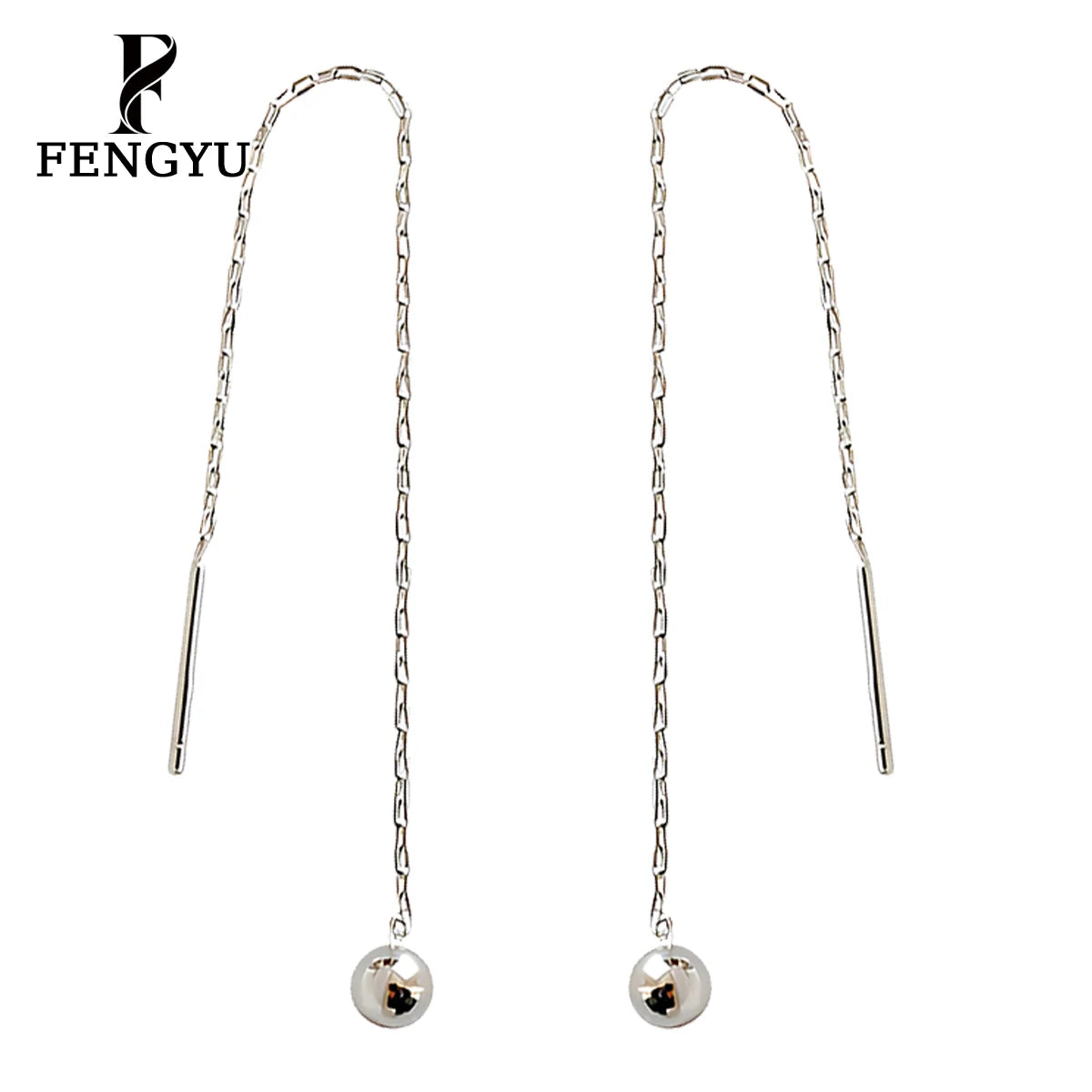 Fine Tassel Chain Earrings for Women Minimalist Long Designer Thread Earring Custom 925 Sterling Silver Jewelry