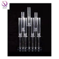New Crystal 7 Arm Rectangular Candle Holder Wedding Table Centerpieces Dining Room Glass Candlestick Holder for Home Decor Party