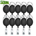 Employee ID Card Plastic Cover Retractable Reel kevlar Cable ID Name Card Badge Holder With Carabiner Badge Keychain