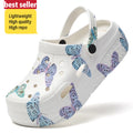 Customized EVA Printed Ladies Clogs Summer Garden Shoes Non-Slip Wedge Closed Toe Beach Outdoor Bathroom Women's Sandals