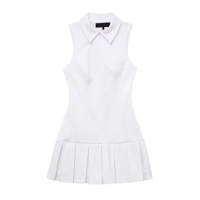 RNSHANGER Wholesale Women's Blouses Dress Casual Turn Down Collar Solid Color Straight Sport White Ladies Dresses