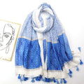 Bohemian Style Cotton Material  Headscarf Head Wrap Long Hijab Turban Ladies Scarf 90CM Length Scarfs for Women Stylish