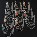 Retro Peacock Brooch with Suit Tassel Chain Fashionable Retro Style Brooches for Men and Women