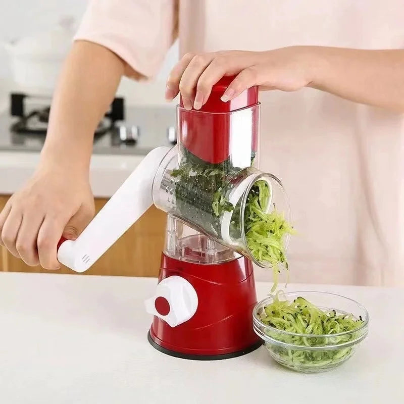 Multifunctional Hand Cranked Plastic Vegetable Cutter Cross-Border Household Slicer Drum Type Potato Machine Dishwasher Safe for