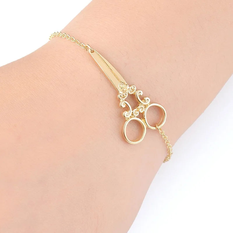 Summer New Scissors Decorative Bracelet Women's Simple Adjustable Bracelet for Gifts