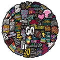 50Pcs Dark Colorful English Words Inspirational Sticker for Girl Scrapbook Decorative Diy Graffiti Phone Paper Stickers