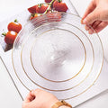 Transparent Crystal Glass Round Charger Plate and Bowl Set Dessert Dish for Party Classic Style Stocked