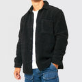 New Arrival Blank Design Polyester Heavyweight Teddy Sherpa Men Jackets With Buttons Pocket Men Overshirt Fleece Jackets