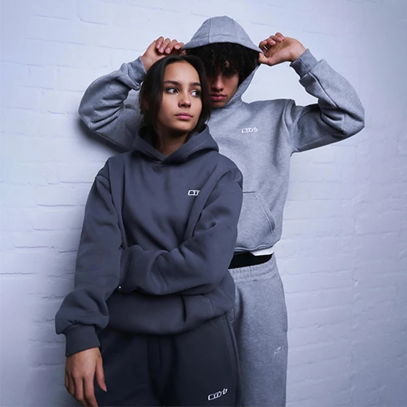 DCY 3D Puff Print Street Sweatpants and Hoodie SetTracksuits Unisex SetsWholesale Cotton Hoodie Set