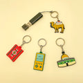 Wholesale Middle Eastern Keychain Custom PVC Camel and Oil Barrel Charm for Travel Souvenirs and Promotional Sales