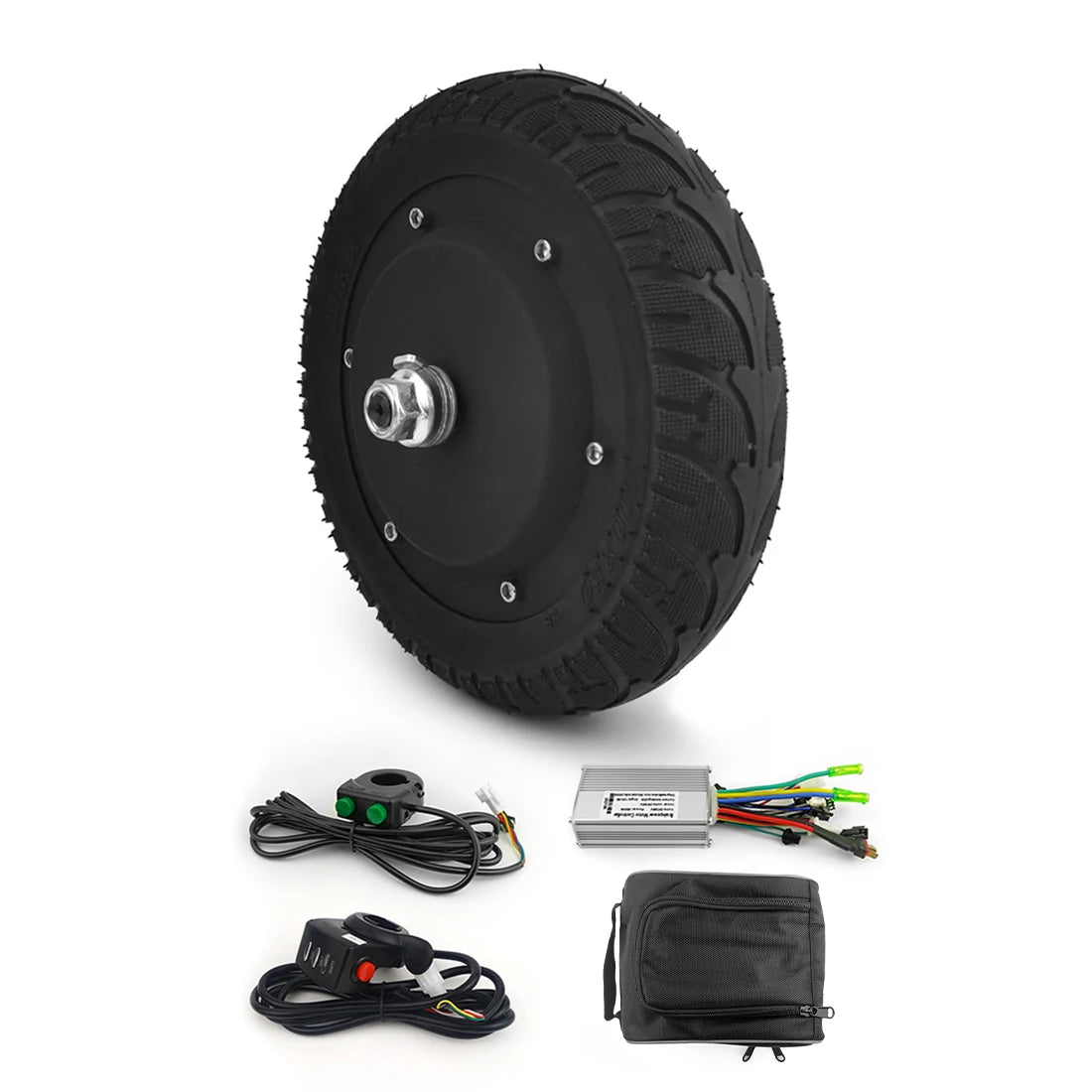 24V 36V 48V 350W 8 Inch Brushless No Gear Electric Scooter Conversion Kit Hub Motor with Controller and Button Switch for Ebike