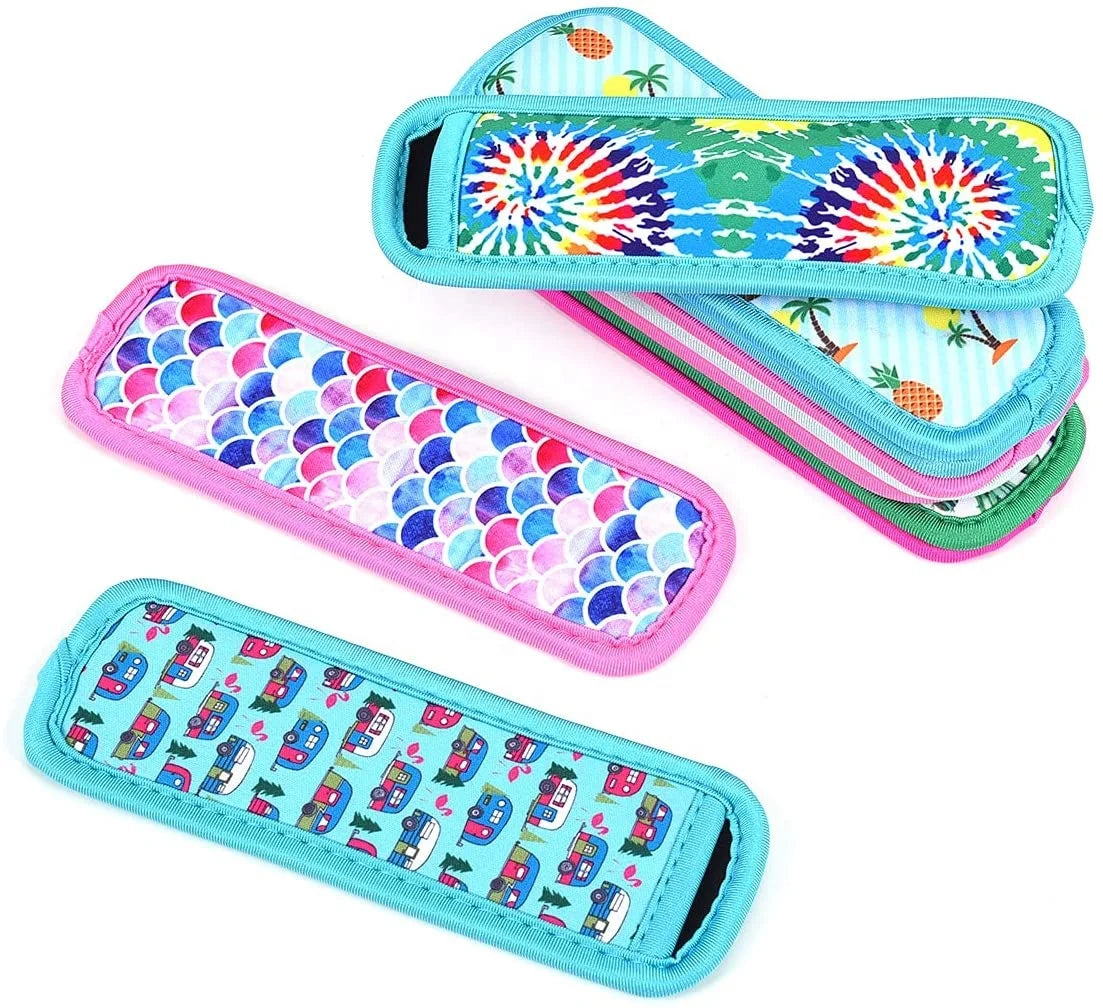Wholesale OEM Sublimation Design Custom Logo Cartoon Classic Insulation Neoprene Popsicle Sleeve Bag Ice Pole Cooler Holder