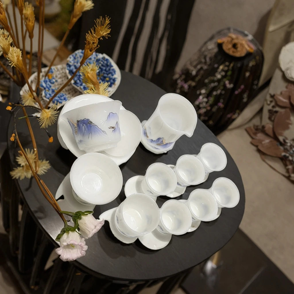 Expensive Porcelain Ceramic Tea Set Gaiwan with Tea Cup