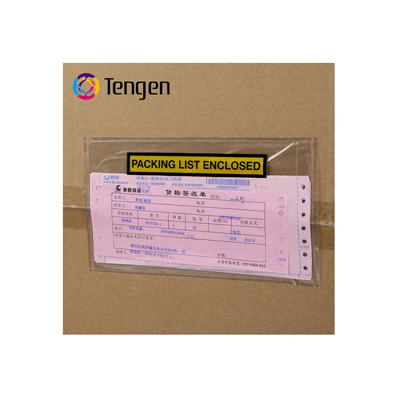 Long Size Plastic Security List Bag Self Adhesive Packing Label Envelopes with Easy-open Tape
