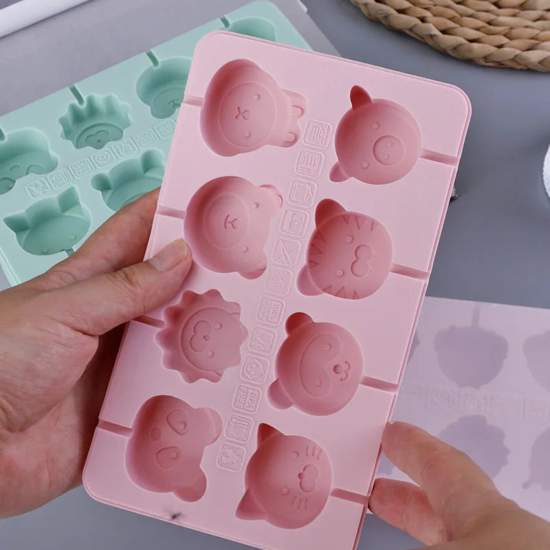 New Silicone Cartoon Large Lollipop Handmade Cheese Stick Children's Mold Fruit Bite Frozen Ice Cream Model
