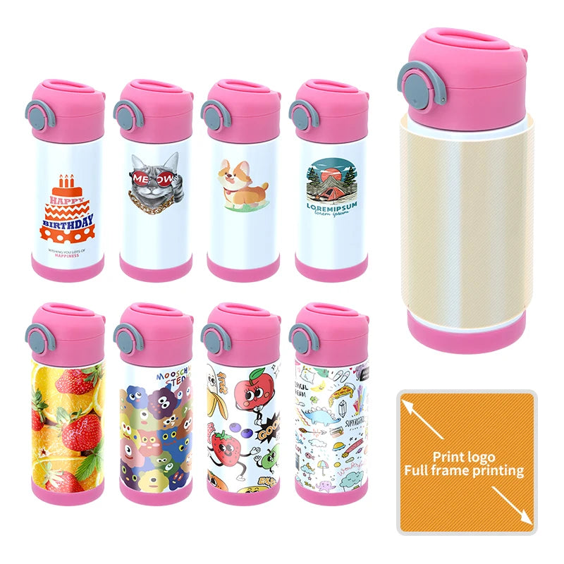 2025 New Design Custom Logo 12oz Stainless Steel Water Bottle 25pcs/Pack Tiny Tumbler for Children Vacuum Insulated