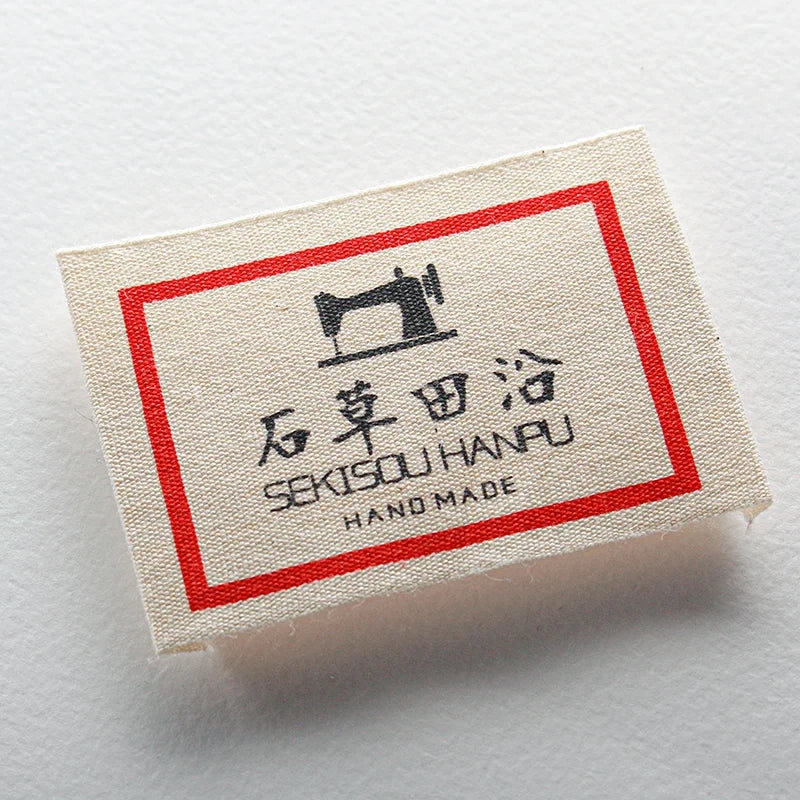 Low Customizable Sewing Logo Custom Hang Tags String Clothing Label Longitudinal Fold Satin Printed Garment Labels 7-Day Sample