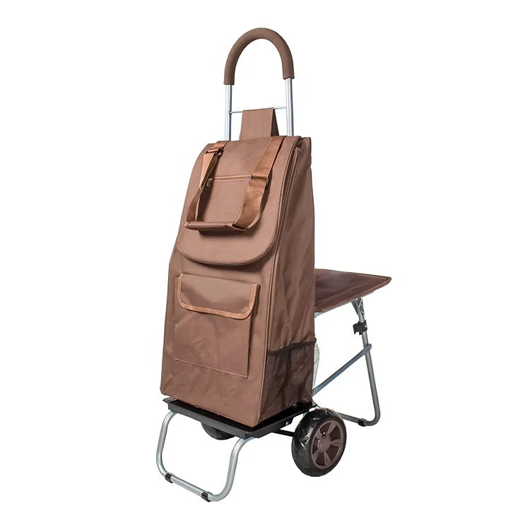 Light Weight 600D Folding Reusable Shopping Bag Zipper Closure Customized Color OEM/ODM Service Large Size Trolley Supermarket