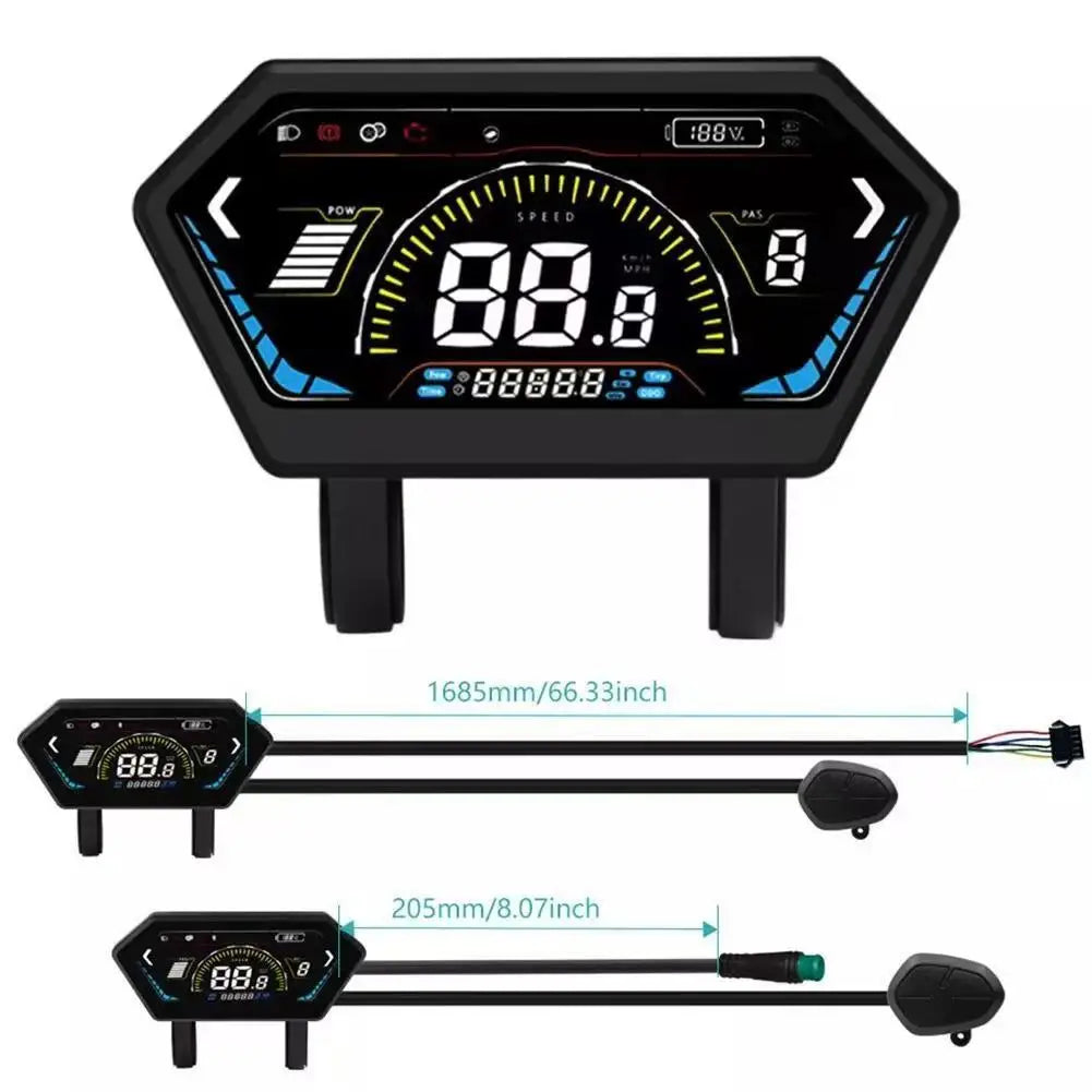 Lcd-UKC6 Electric Bike Display 24-72v Colorful Function Compatible With 48v 36v 60v Electric Bicycle Accessories