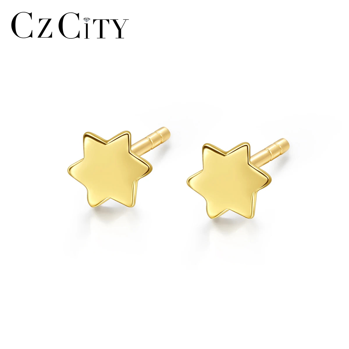 CZCITY Fashion Geometric Kids Star Earrings 925 Silver Stud Earring Charms Women Wholesale Silver Metal Earing