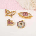 New Arrivals Evil Eye Heart Butterfly Shaped 14K Gold Plated Cubic Zirconia Necklace Jewelry Charm Pendants