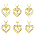 Merryshine Graduation Gift Jewelry Tiny Cubic Zirconia 18k Gold Plated Link Chain Heart Initial Pendants Necklace