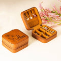 Personalized Birthday Gift Custom Necklace Ring Earrings Jewelry Organizer Case Leatherette Mini Portable Travel Jewelry Box