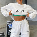 Custom Embroidery Tracksuit Unisex Oversize Jogger Set for Women Long Sleeve Sweat Sets Casual Two Piece Hoodie Tracksuit Set