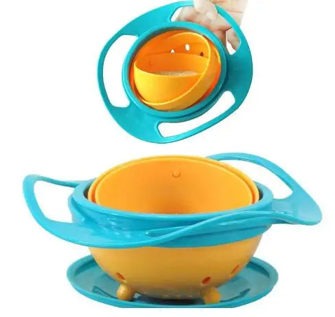 Universal Gyro Bowl Anti Spill Bowl Baby Feeding Dishes 360 Degrees Rotate Baby Bowl